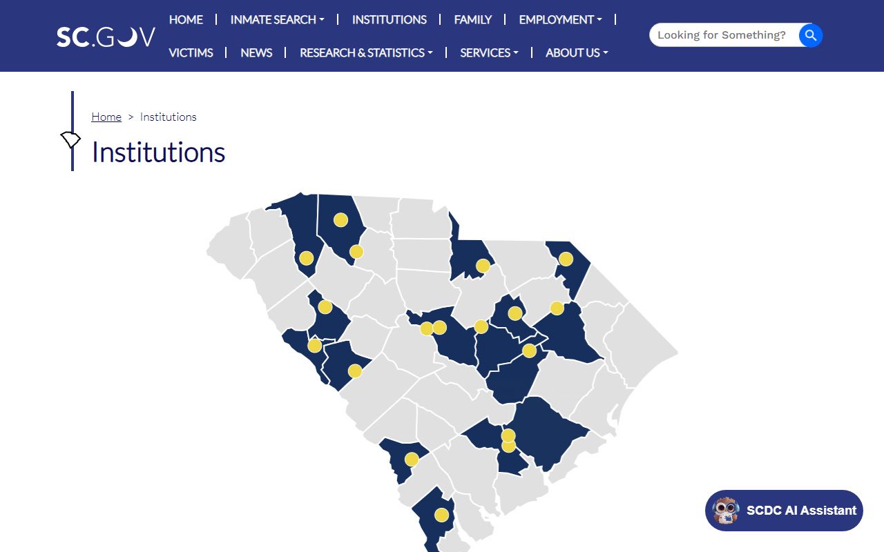 Wateree River Correctional Institution SCDC inmate population listing